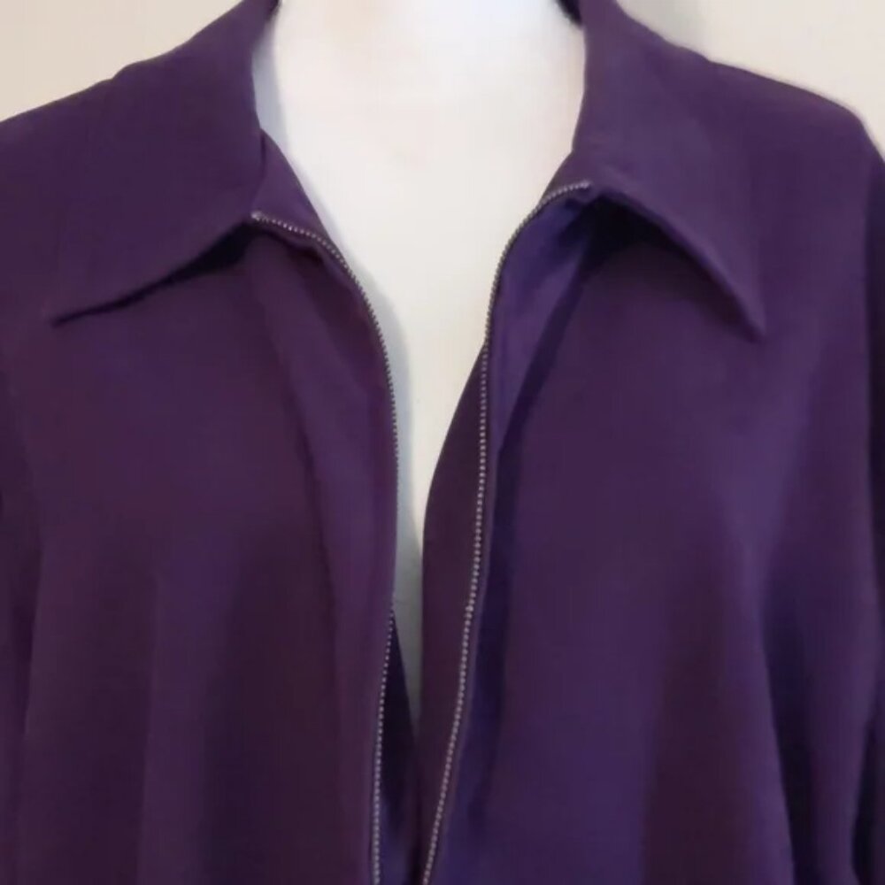 Briggs New York Zip Front Jacket size 22W purple - Picture 2 of 6